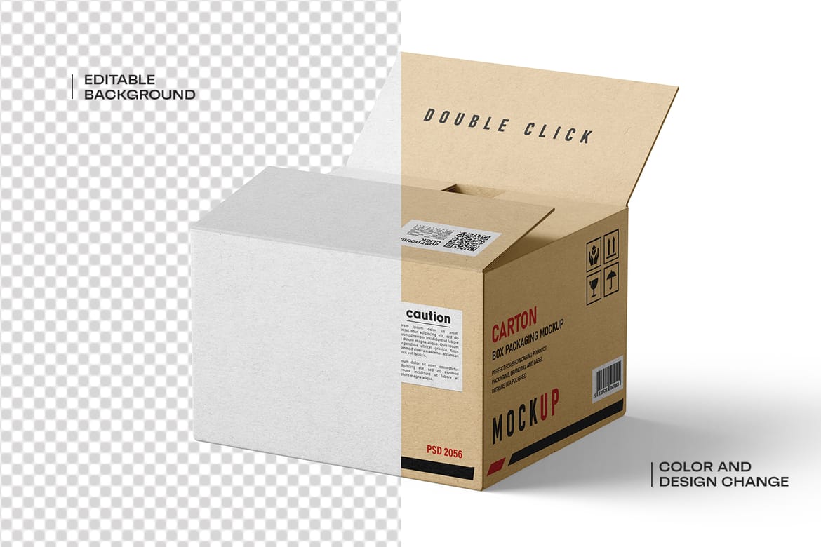 Kraft Carton Packaging Box Mockup
