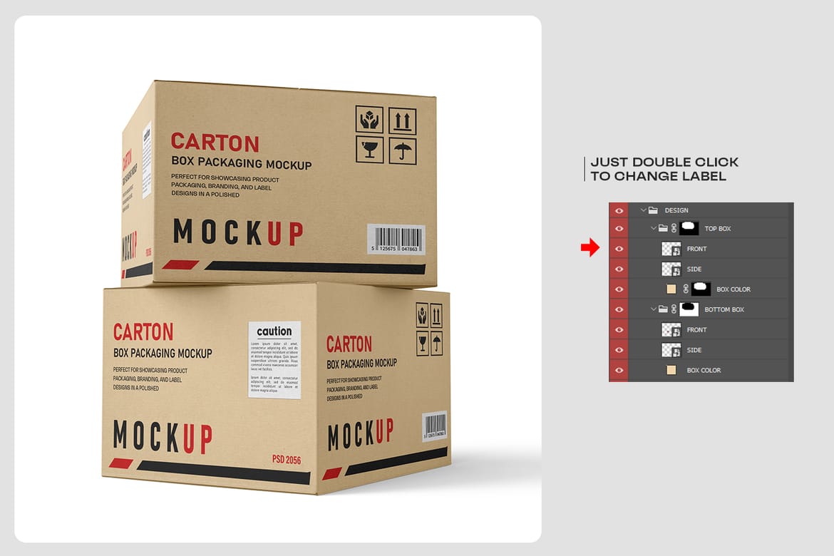 Kraft Carton Packaging Box Mockup