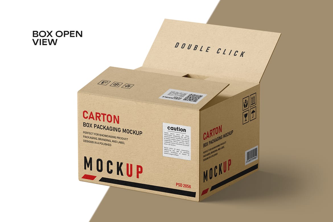 Kraft Carton Packaging Box Mockup
