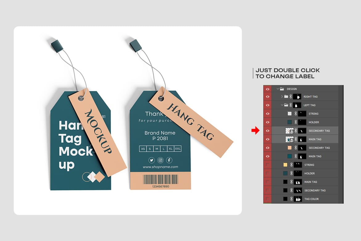 Clothing Hang Tag Mockup