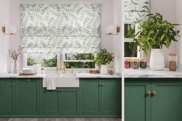 Roman Blinds on the Kitchen Window Mockup