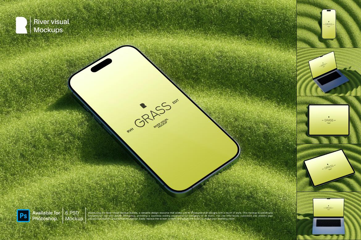 Device Mockup Touch The Grass Series Bundle