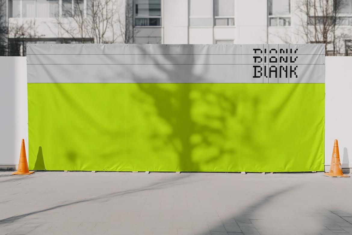 Urban Construction Fence Mockup