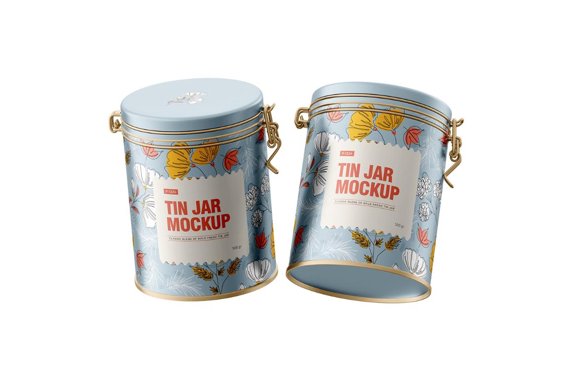 Tin Jar With Locking Lid Mockup