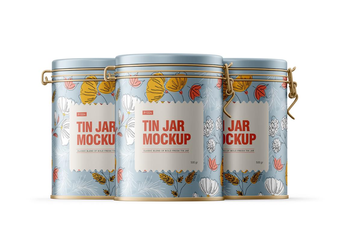 Tin Jar With Locking Lid Mockup