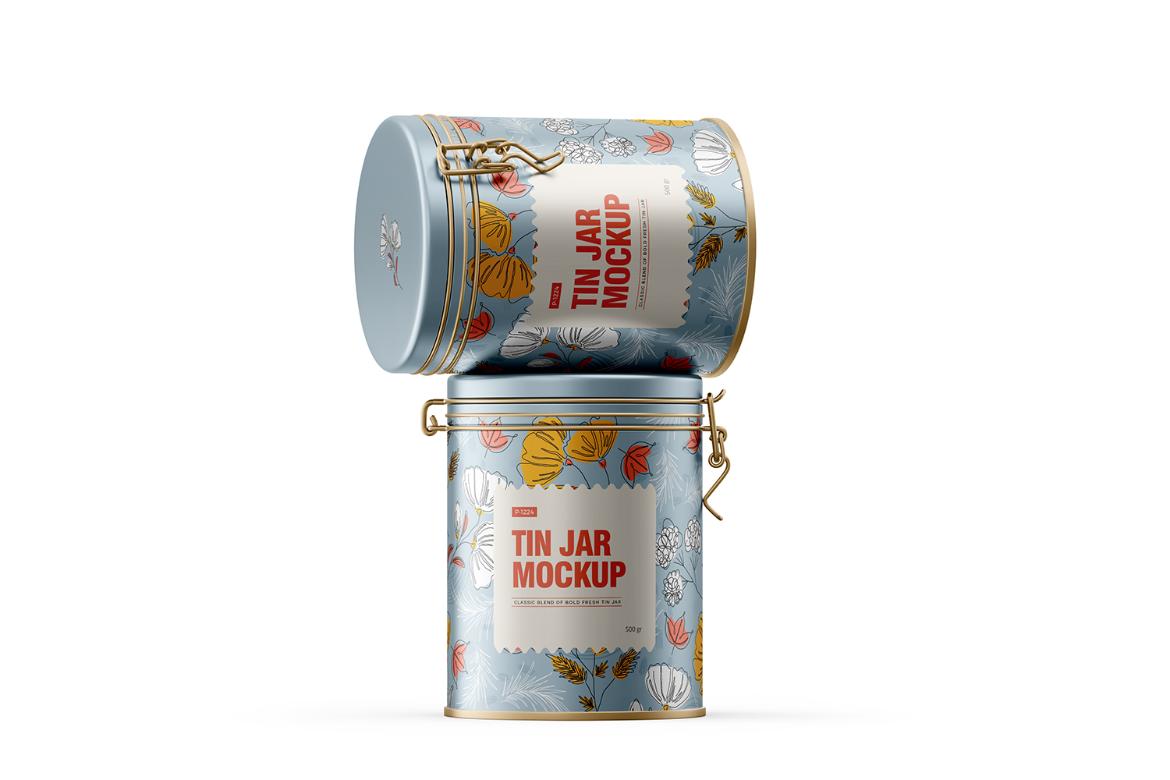 Tin Jar With Locking Lid Mockup