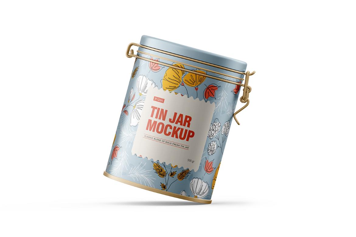 Tin Jar With Locking Lid Mockup