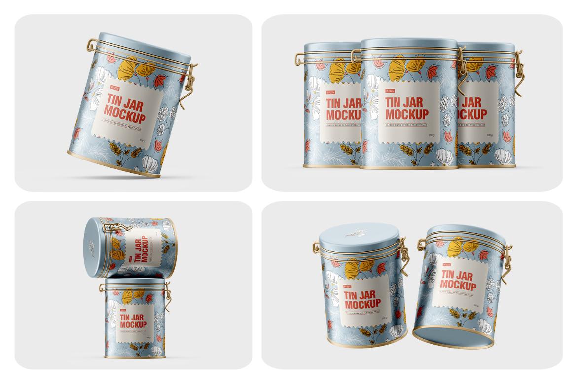 Tin Jar With Locking Lid Mockup