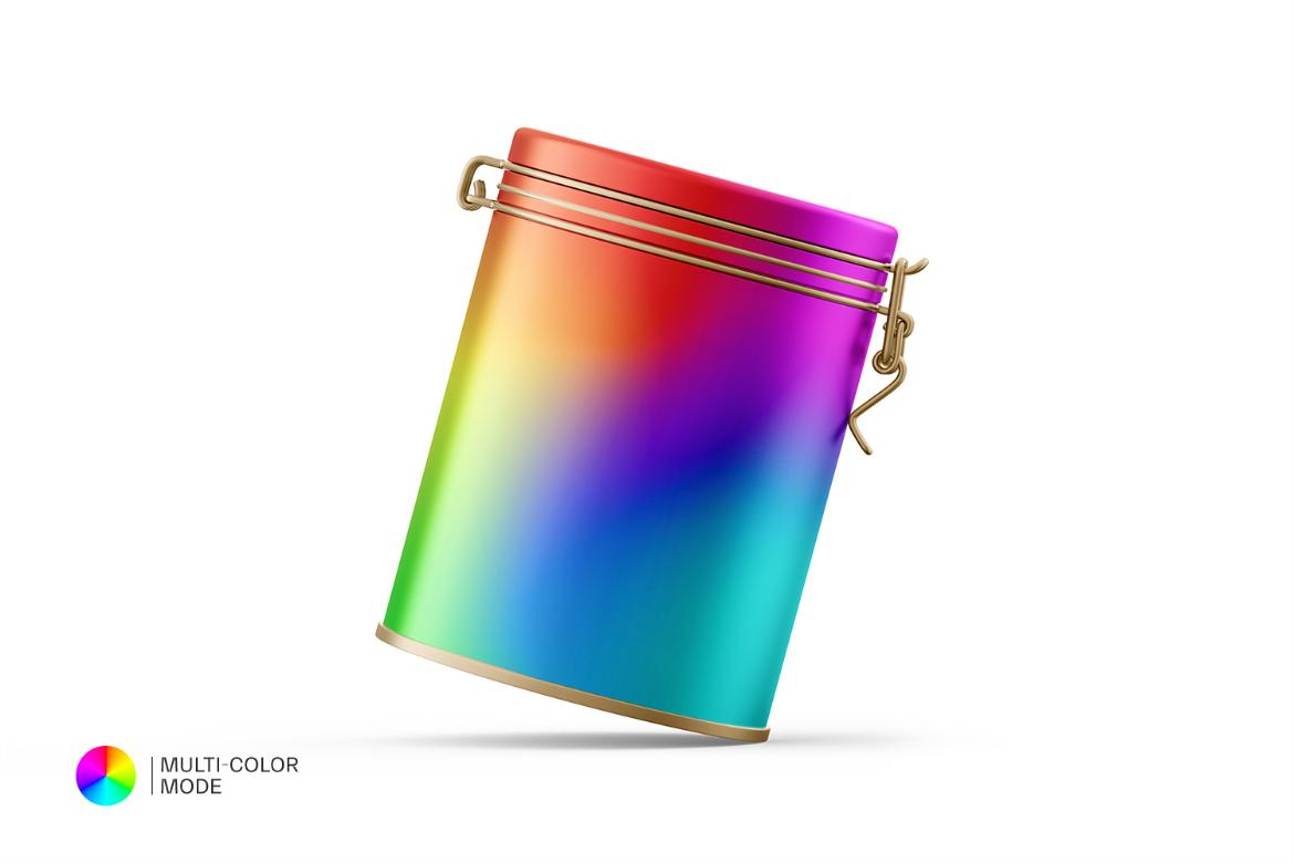Tin Jar With Locking Lid Mockup