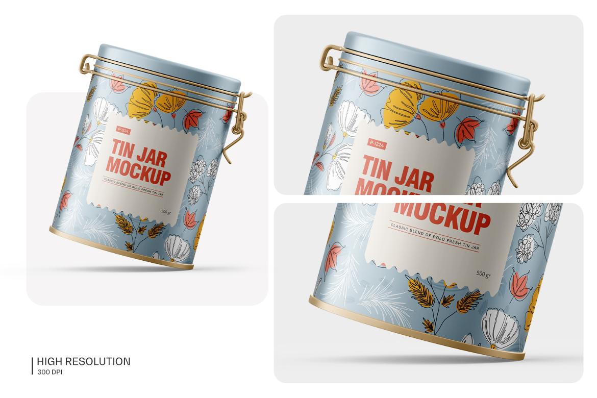 Tin Jar With Locking Lid Mockup