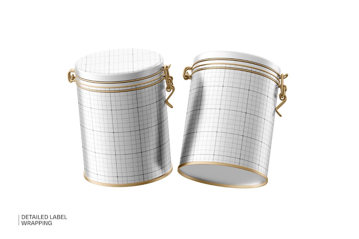 Tin Jar With Locking Lid Mockup