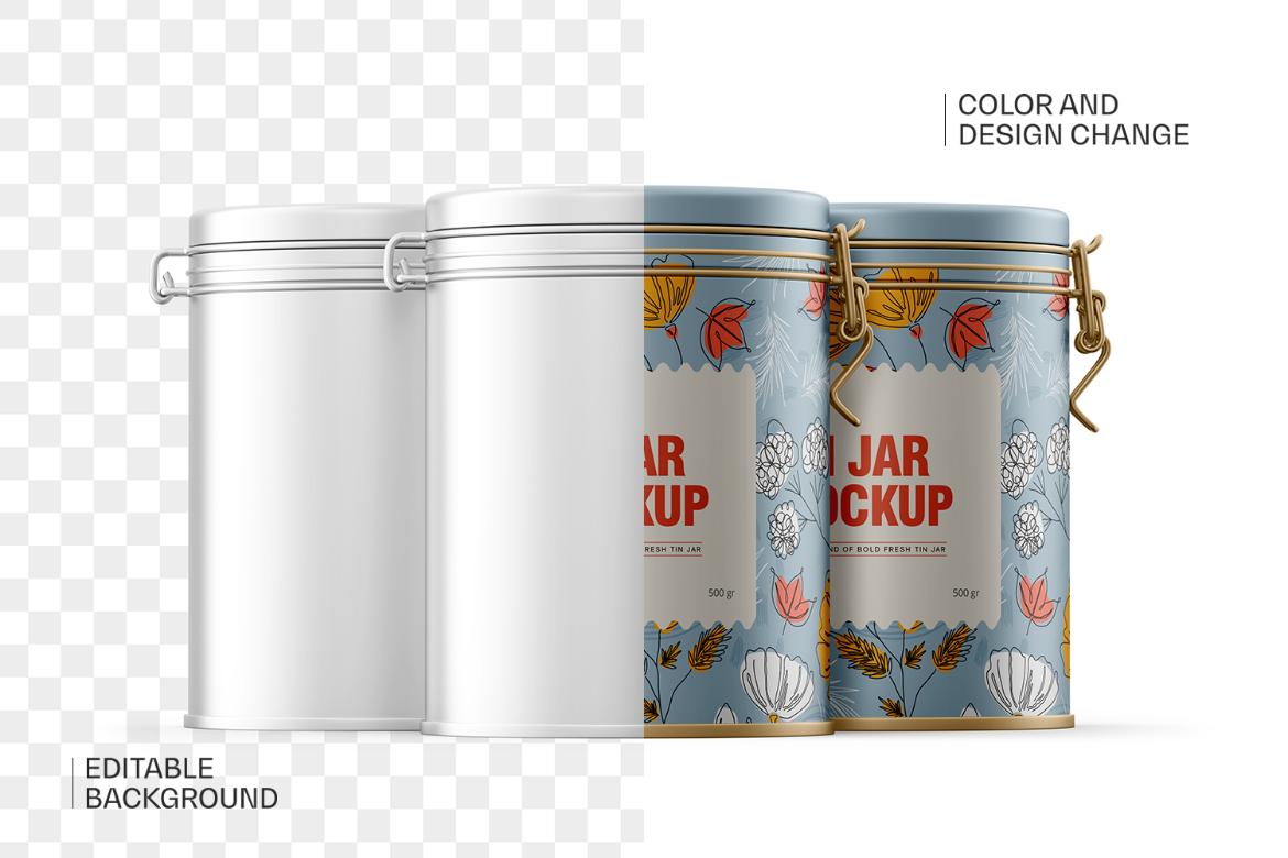 Tin Jar With Locking Lid Mockup