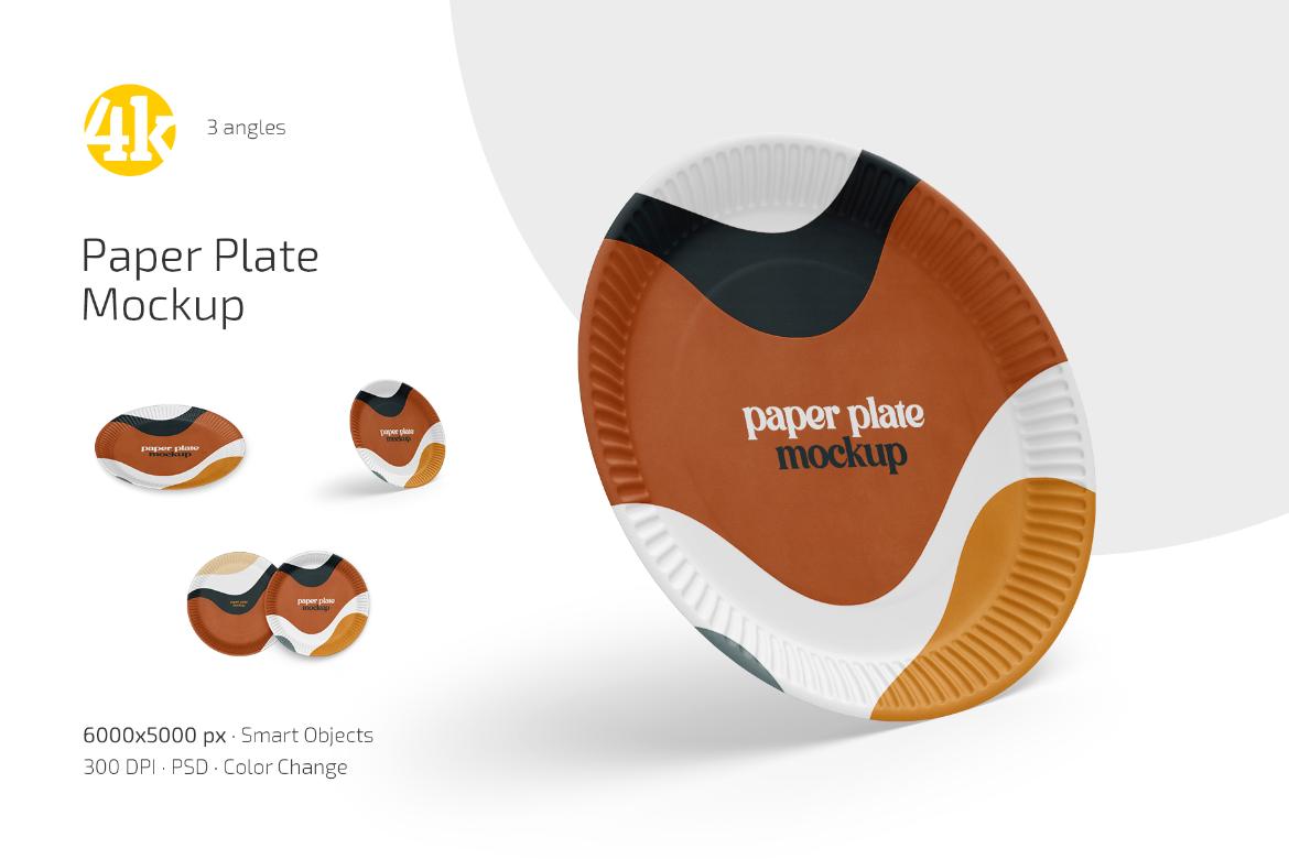 Paper Plate Mockup Set