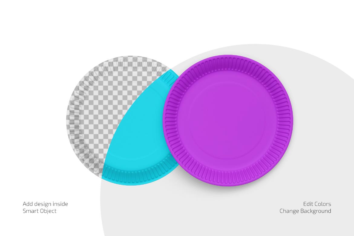 Paper Plate Mockup Set