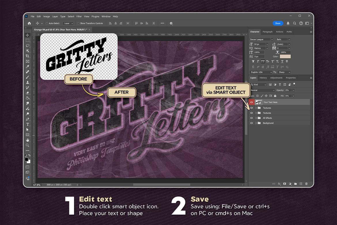Retro Grunge Text Effects