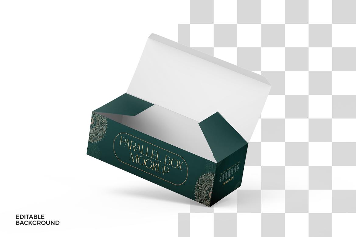Wide Rectangle Package Box Mockup