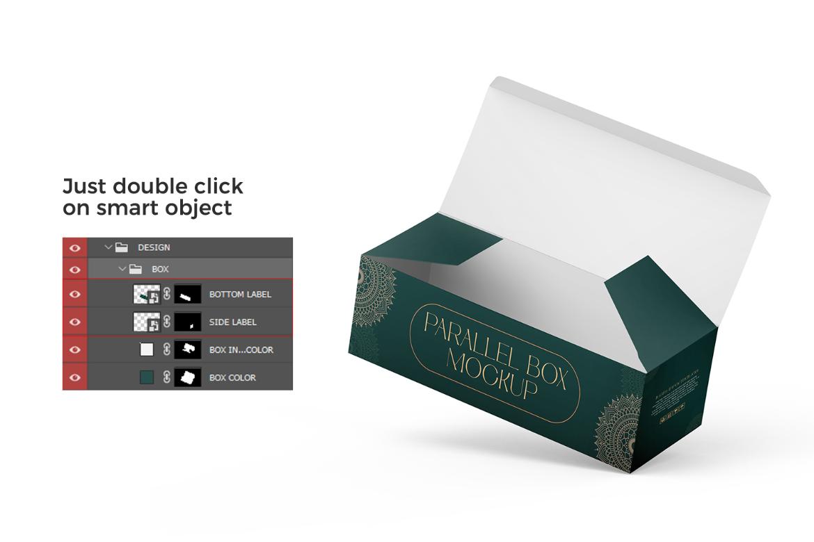 Wide Rectangle Package Box Mockup