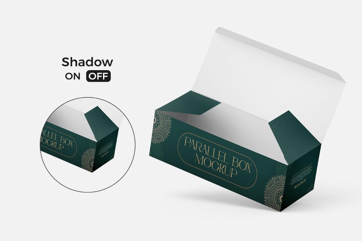 Wide Rectangle Package Box Mockup