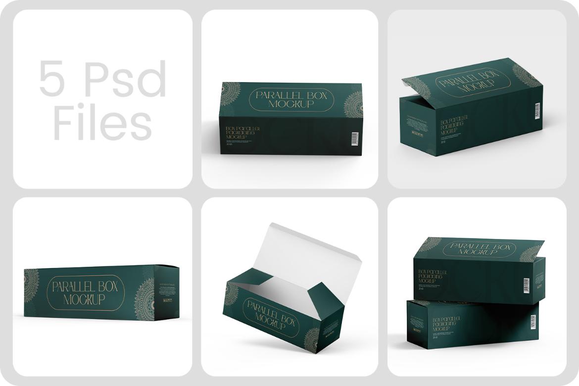 Wide Rectangle Package Box Mockup