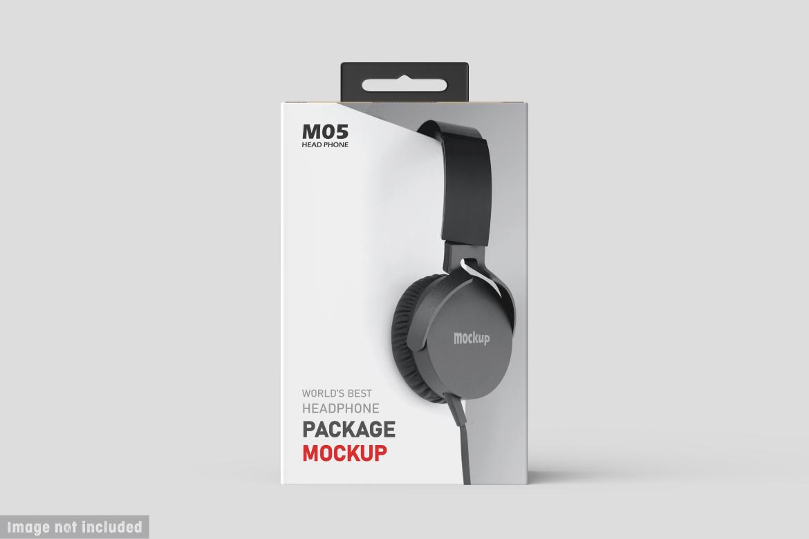 Vertical Headphone Package Box Mockup