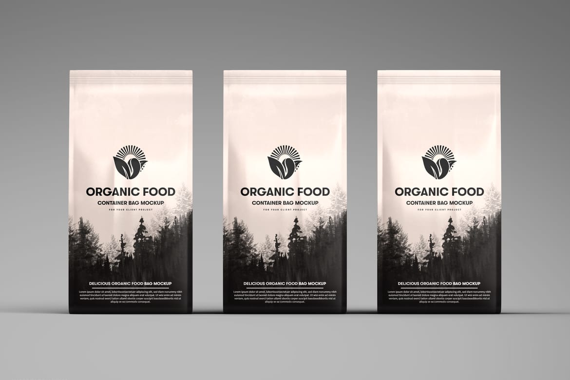 Plastic Food Packaging Pouch Bag Mockup