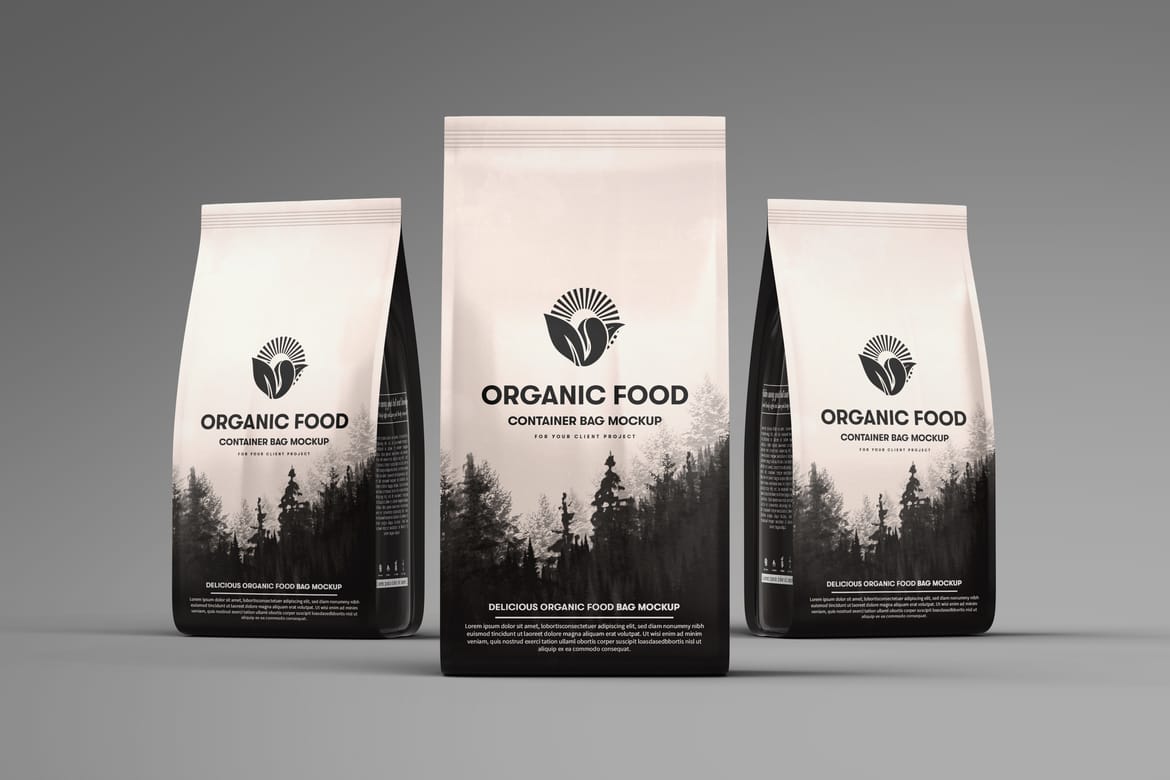 Plastic Food Packaging Pouch Bag Mockup