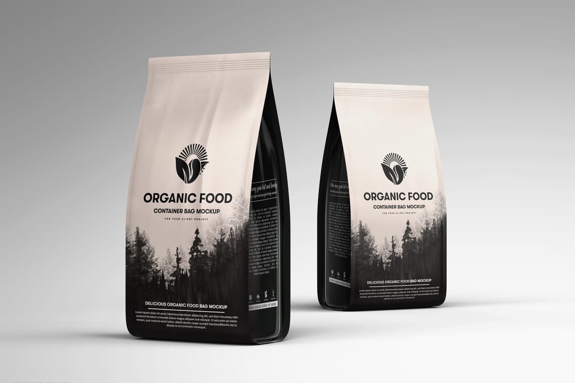Plastic Food Packaging Pouch Bag Mockup