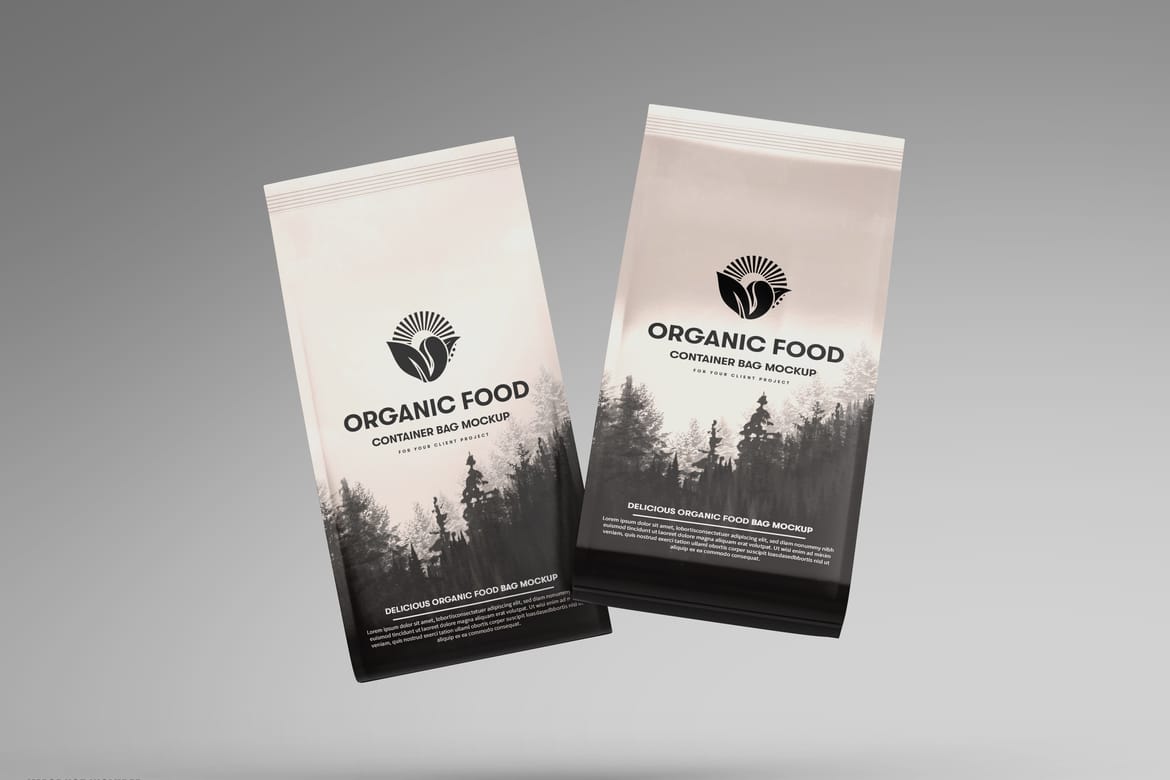 Plastic Food Packaging Pouch Bag Mockup
