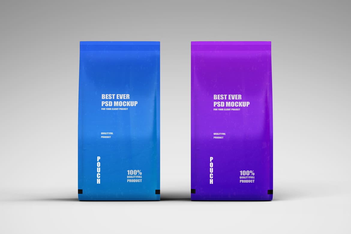 Plastic Food Packaging Pouch Bag Mockup