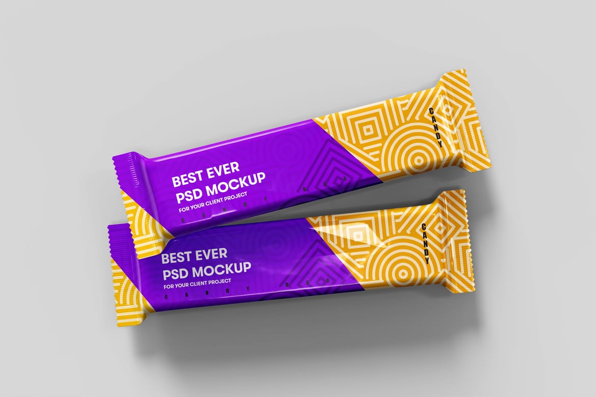 Aluminum Candy Bar Package Mockup