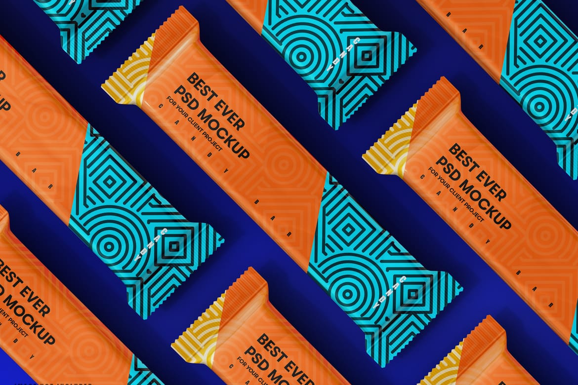 Aluminum Candy Bar Package Mockup
