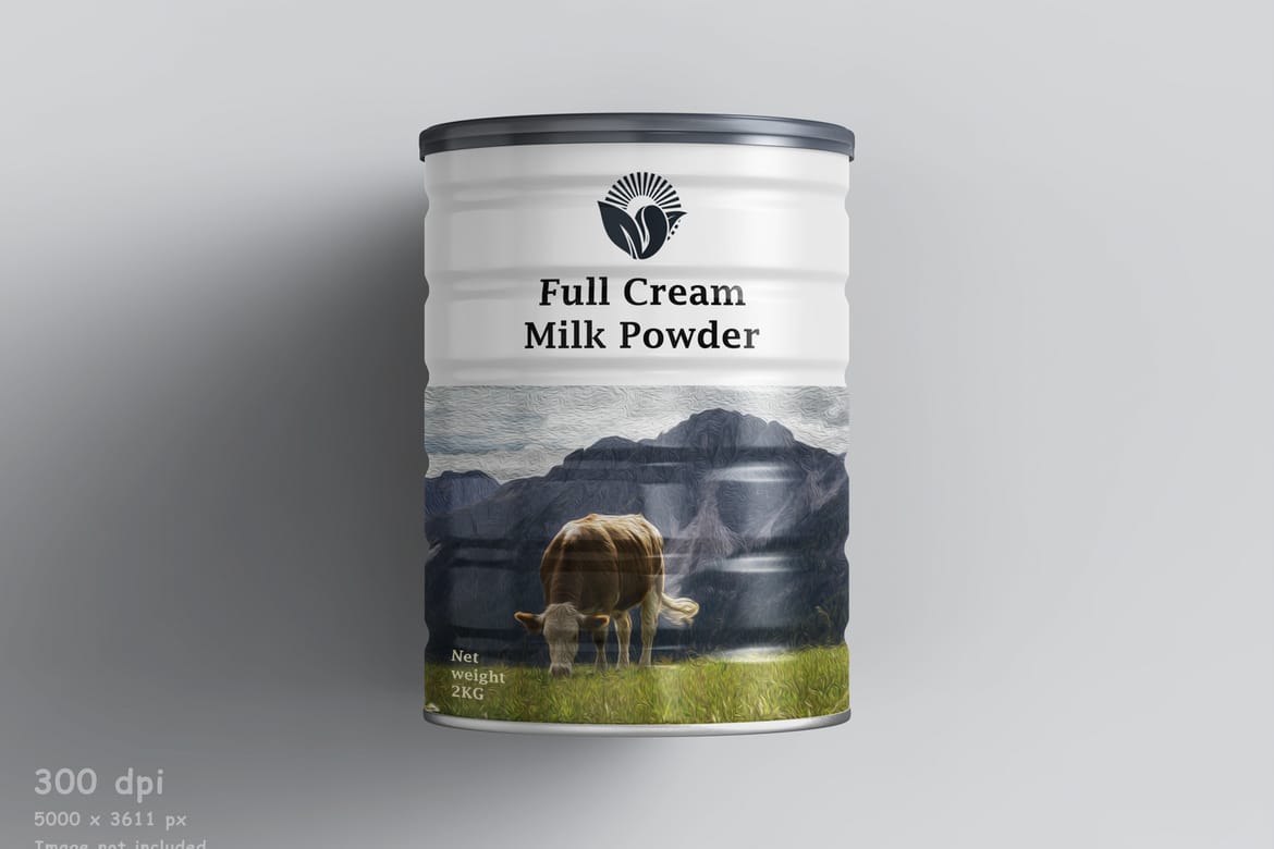 Milk Powder Container Tin Can Psd Mockup