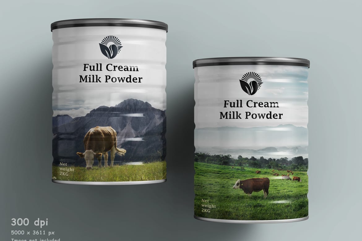 Milk Powder Container Tin Can Psd Mockup