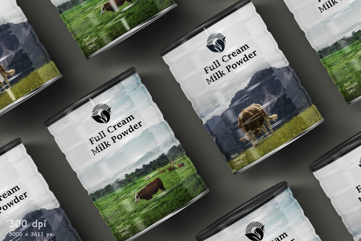 Milk Powder Container Tin Can Psd Mockup