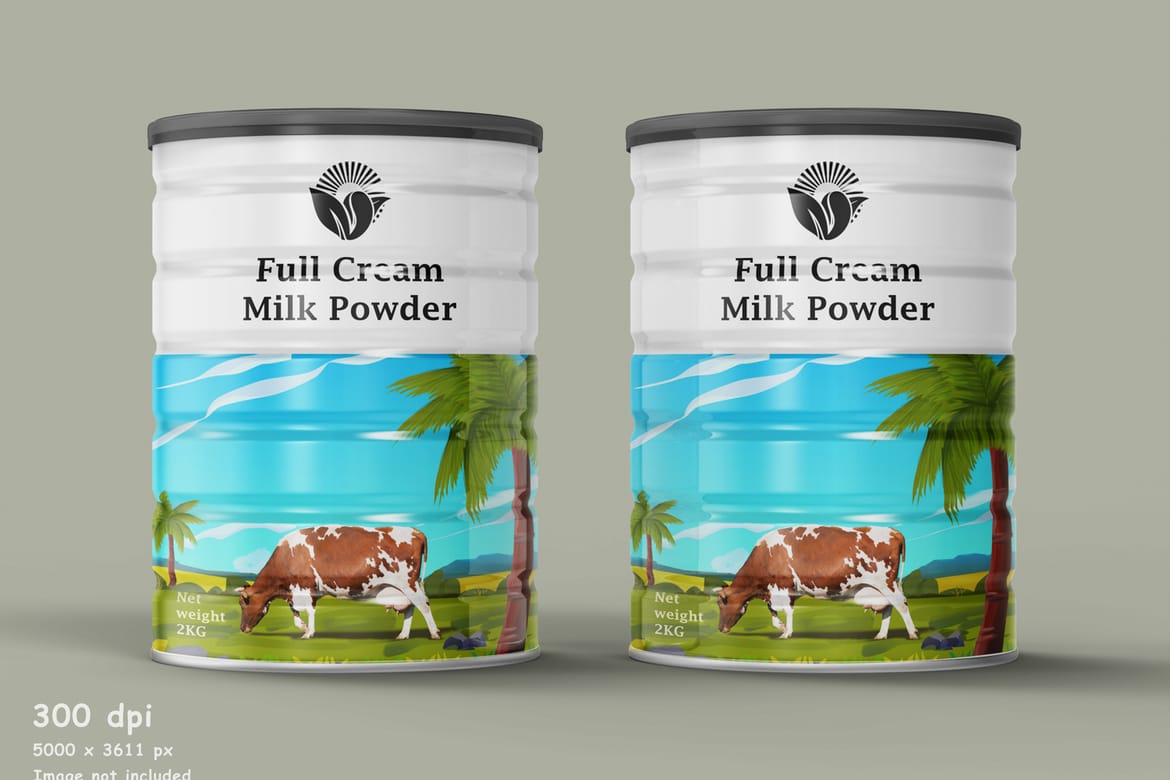 Milk Powder Container Tin Can Psd Mockup