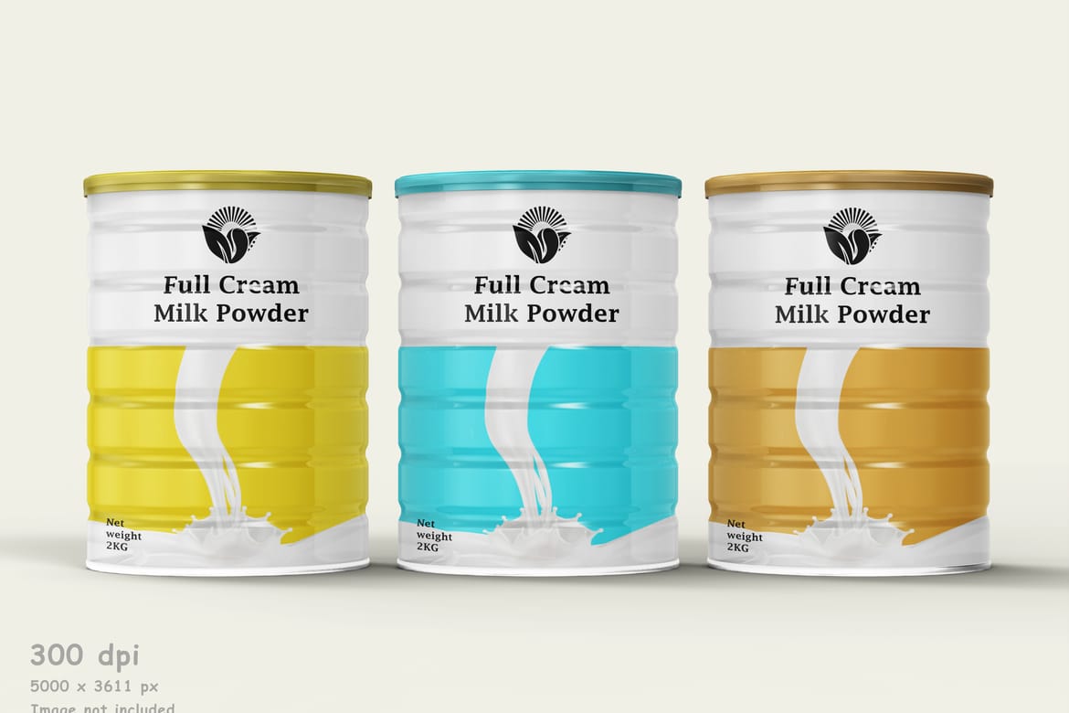 Milk Powder Container Tin Can Psd Mockup