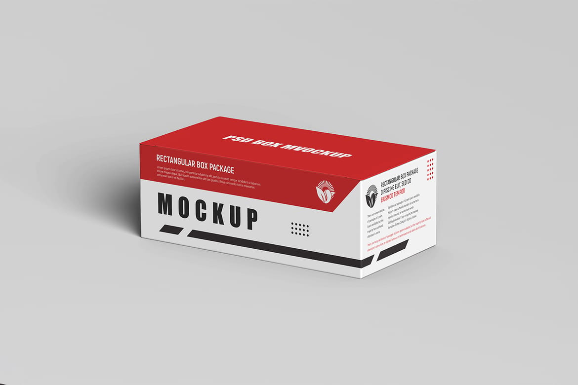 Rectangular Paper Box Packaging PSD Mockup