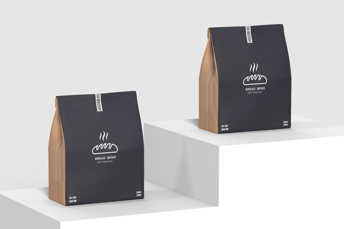 Kraft Paper Bag Mockup for Bread