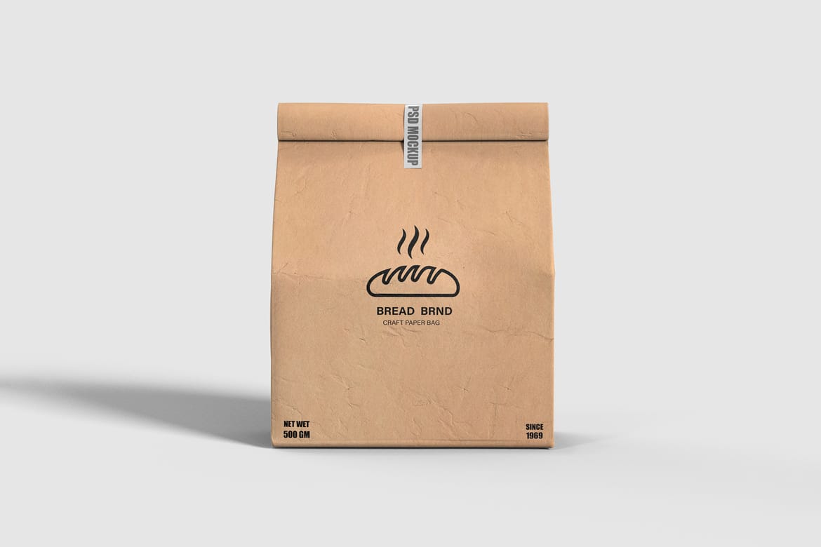 Kraft Paper Bag Mockup for Bread