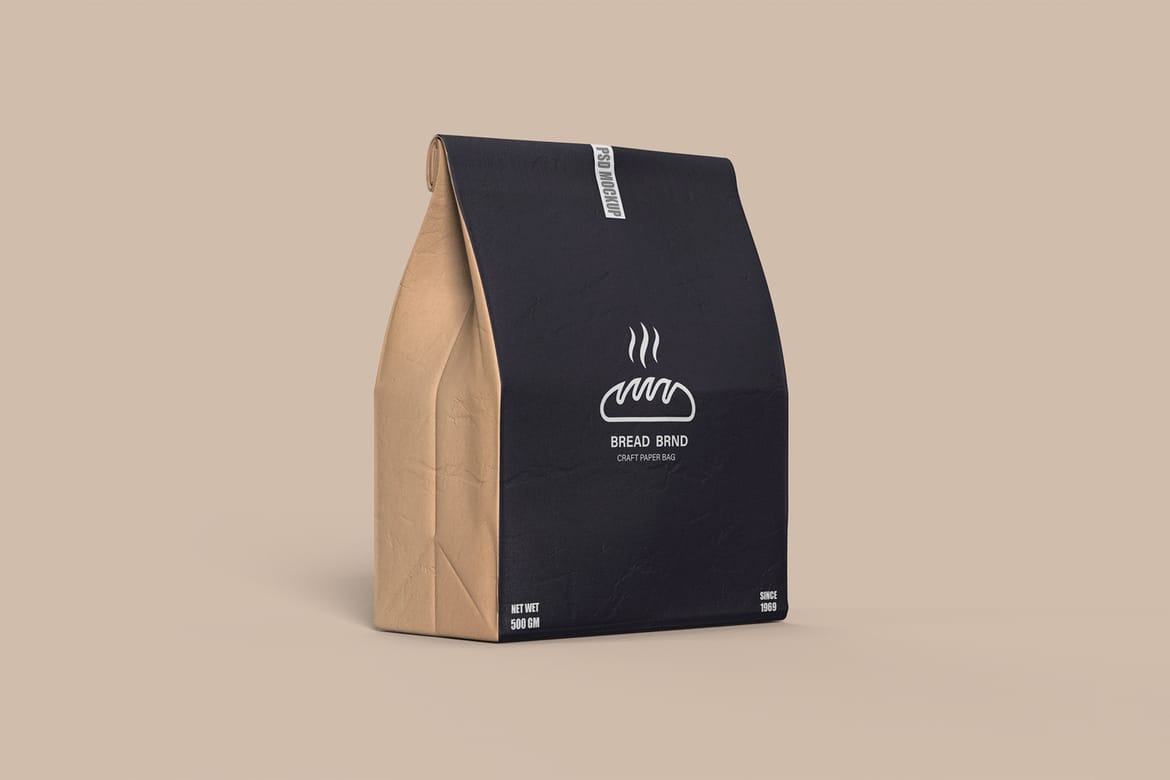 Kraft Paper Bag Mockup for Bread