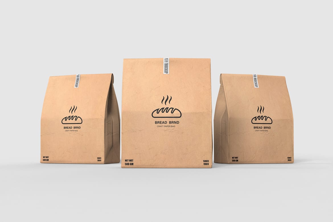 Kraft Paper Bag Mockup for Bread
