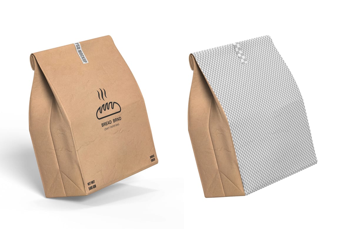 Kraft Paper Bag Mockup for Bread