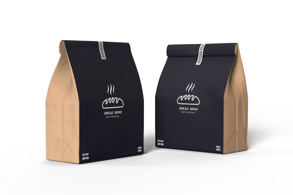 Kraft Paper Bag Mockup for Bread
