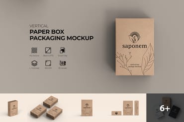 Kraft Soap Box Package Mockup 