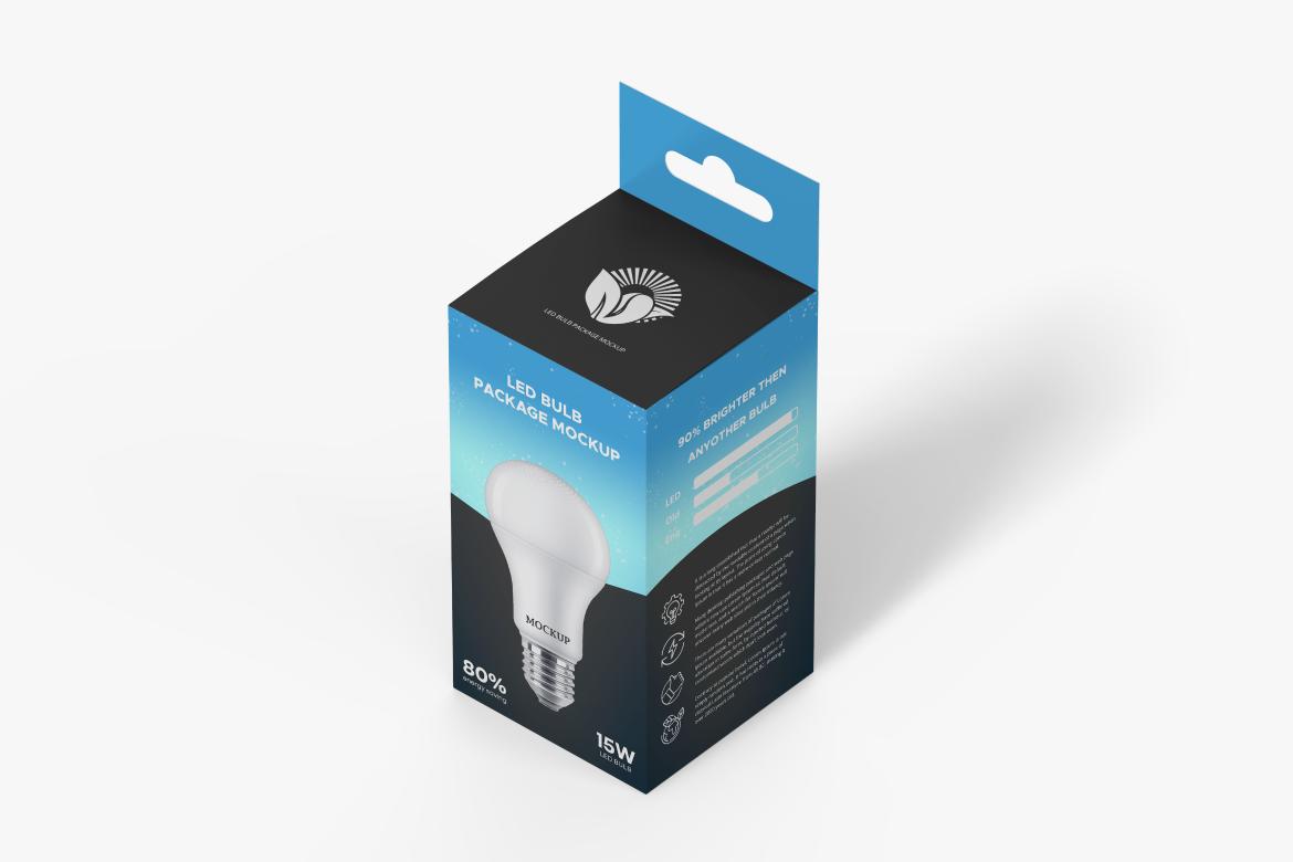 Hanging Bulb Box Package Mockup