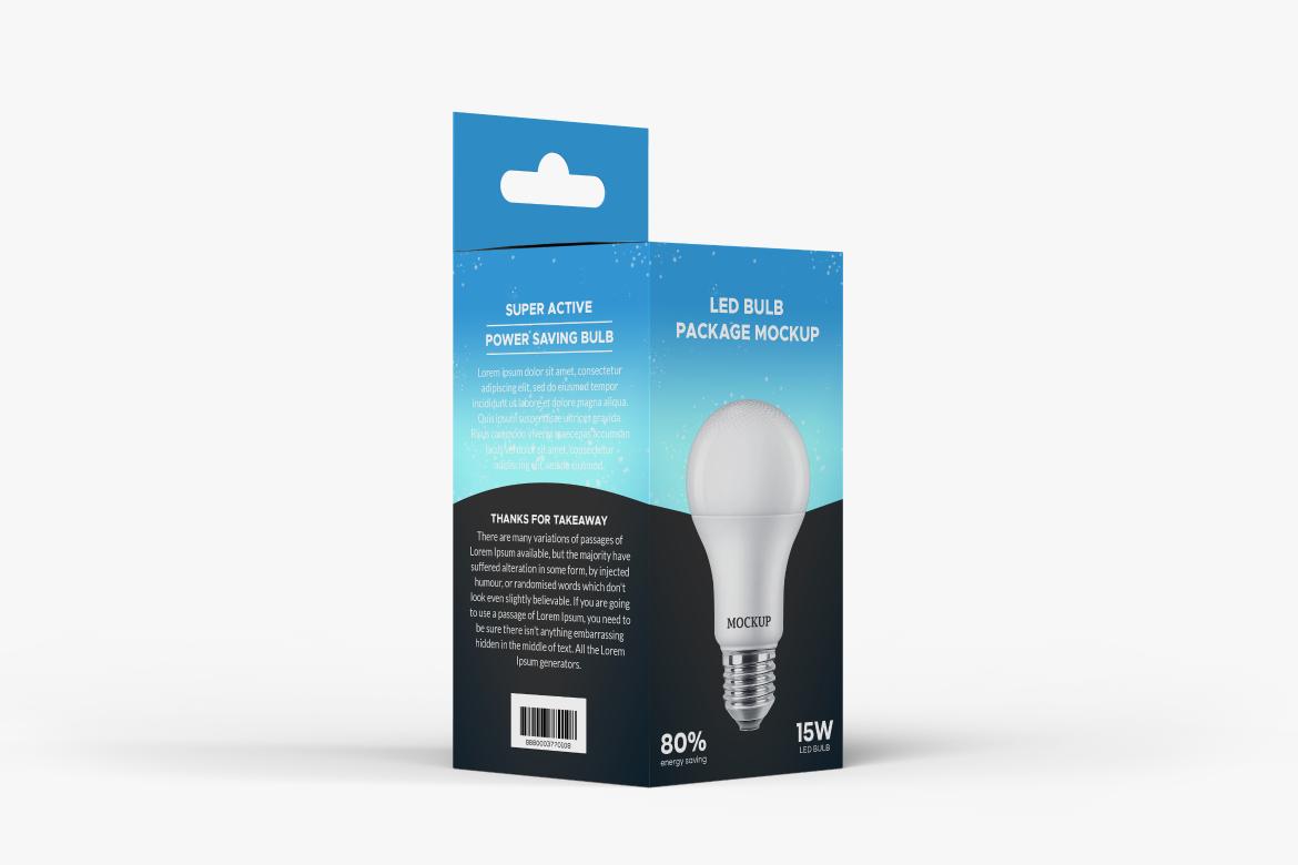 Hanging Bulb Box Package Mockup