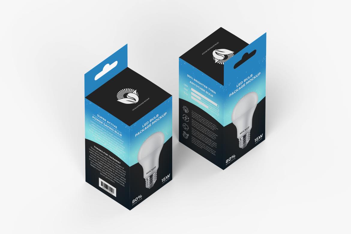 Hanging Bulb Box Package Mockup