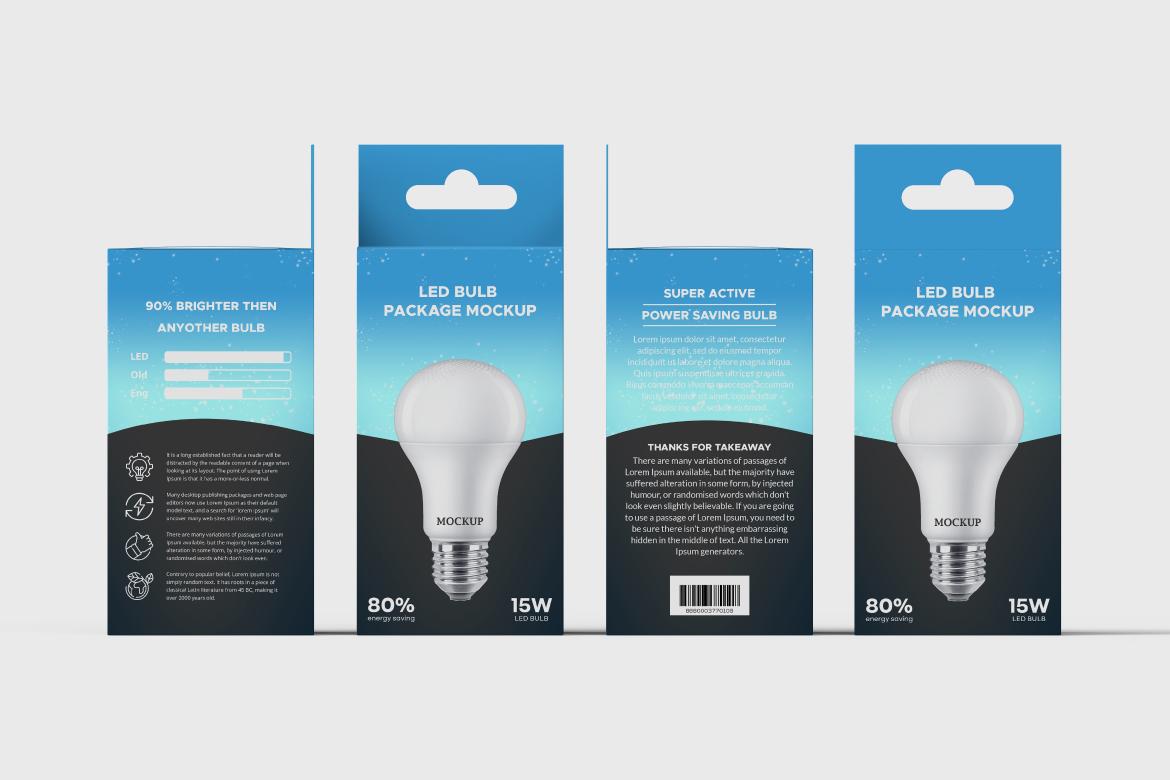 Hanging Bulb Box Package Mockup