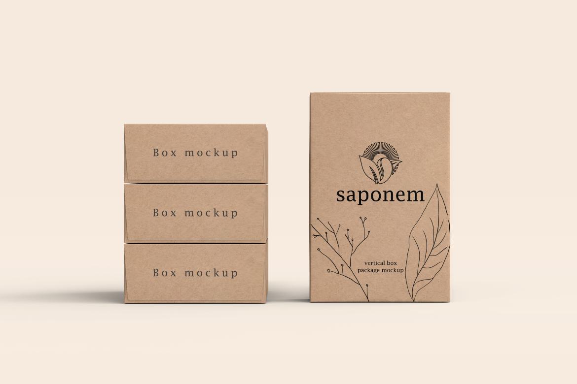 Kraft Soap Box Package Mockup