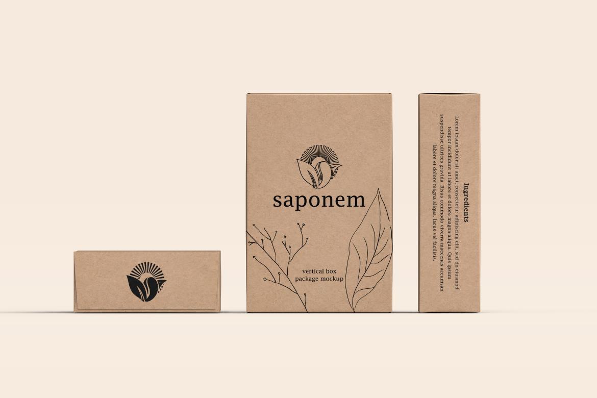 Kraft Soap Box Package Mockup